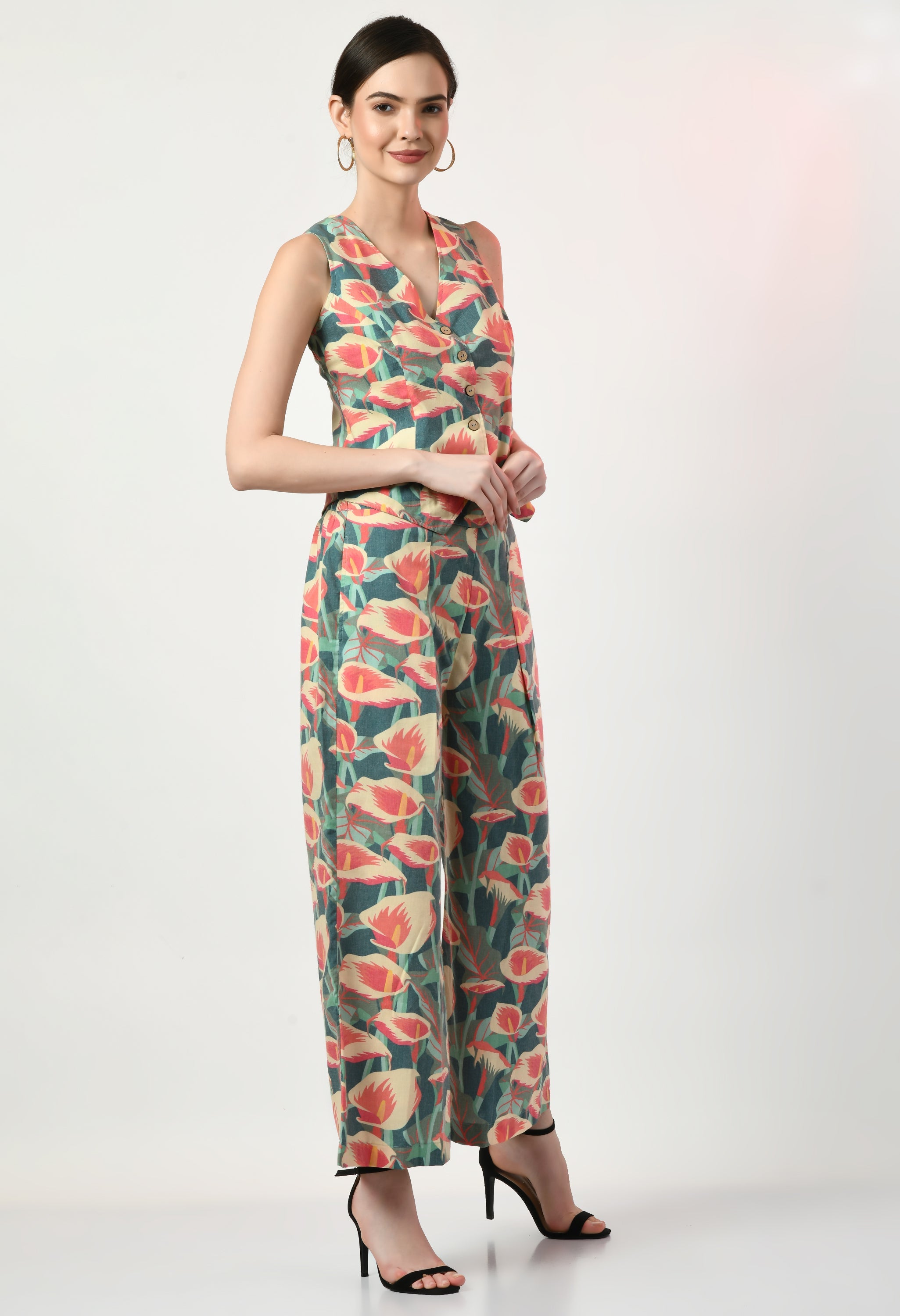 Waistcoat Top With Pant Set | Coat And Trouser Set For Women